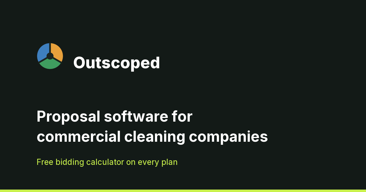 Outscoped commercial cleaning proposal template preview with calculator and signature workflow